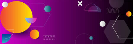 Colorful abstract memphis banner. Modern abstract web banner background creative design. Vector illustration design for presentation, banner, cover, web, flyer, card, poster, game, texture, slide, magのイラスト素材