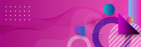 Colorful abstract memphis banner. Modern abstract web banner background creative design. Vector...