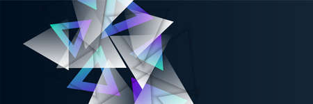 Modern abstract colorful gradient vibrant triangle wide web banner background. Vector illustration design for presentation, banner, cover, web, flyer, card, poster, game, texture, slide, magazine.のイラスト素材