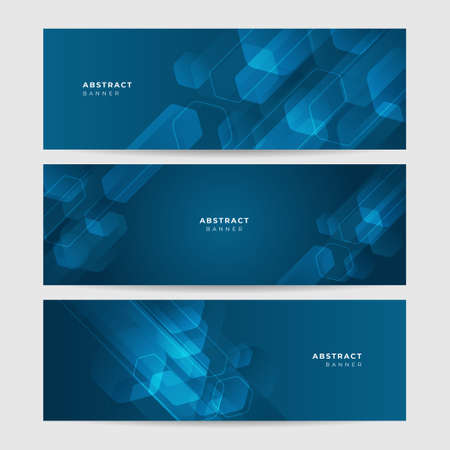 Blue abstract vector business long banner template. Horizontal header web banner. Modern gradient color cover header for website design, social media cover ads banner, flyer, invitation cardのイラスト素材