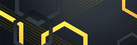 Abstract modern black gold gradient wide geometric banner design. Modern cover header background for website design, social media cover ads banner, flyer, invitation cardのイラスト素材
