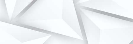 Modern white gray abstract web banner background creative design with 3D triangles. Vector abstract graphic design banner pattern background template.のイラスト素材
