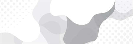 Modern white gray abstract web banner background creative design with 3D wave liquid and dots. Vector abstract graphic design banner pattern background template.のイラスト素材