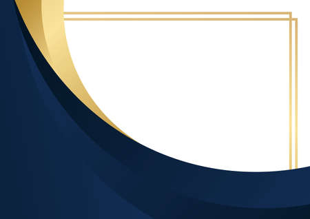 Modern blue and gold abstract background. Vector abstract graphic design banner pattern background template.のイラスト素材