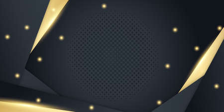 Abstract black gold backgroundのイラスト素材