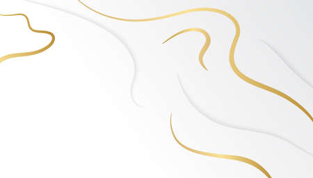 Modern gold and white abstract background with golden linesの写真素材