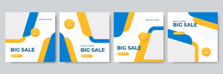 Set of Editable minimal square banner template. Modern background for black Friday, Christmas, new year, valentine, season, summer, flash sale. Suitable for social media post and web internet adsのイラスト素材