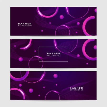 Modern abstract pink purple wide web banner background with circles. Vector abstract graphic design banner pattern background template.のイラスト素材