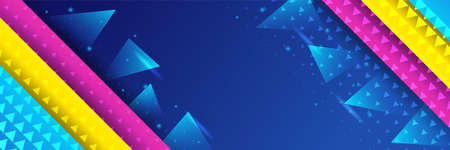 Yellow pink and blue banner background. Vector abstract graphic design banner pattern background...