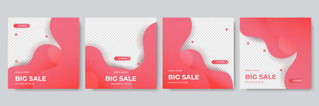 Set of Editable minimal square banner template. Modern background for black Friday, Christmas, new year, valentine, season, summer, flash sale. Suitable for social media post and web internet adsのイラスト素材