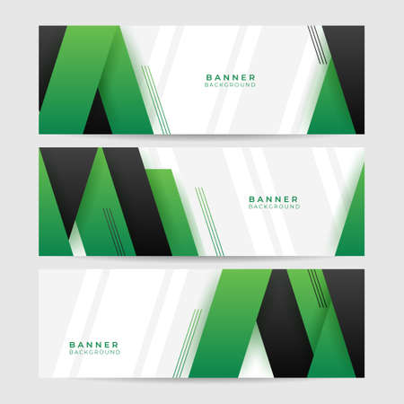 Modern abstract gradient black and green abstract banner background. Business minimal background with geometric shapes. Vector abstract graphic design banner pattern background template.のイラスト素材