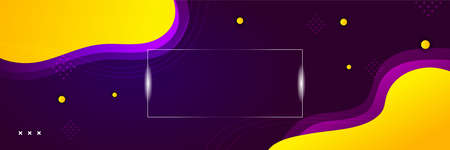 Modern abstract purple and yellow banner background. Vector abstract graphic design banner pattern background template.のイラスト素材