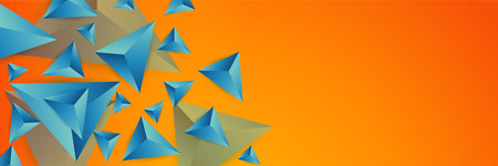 Orange blue triangle banner background. Vector abstract graphic design banner pattern background template.のイラスト素材