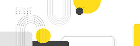 Black and yellow modern wide minimal bannerのイラスト素材