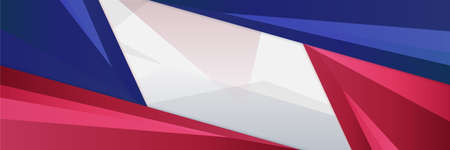 American blue and red banner background template. American nation banner with national flag Independence and freedom vector. USA country day celebration. Patriotic background with waving American flagのイラスト素材