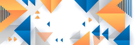 Blue and orange banner background. Vector abstract graphic design banner pattern background template.のイラスト素材