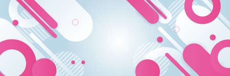 White and pink geometric abstract banner background. Vector abstract graphic design banner pattern background template.のイラスト素材