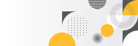 Black and yellow modern wide minimal bannerのイラスト素材