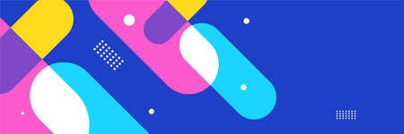 Abstract colorful bauhaus geometric banner background. Vector abstract graphic design banner pattern background template for wallpaper, template, poster, backdrop, book cover, brochure, leaflet, flyerのイラスト素材