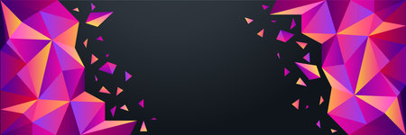 Colorful bauhaus geometric Memphis abstract wide banner background. Vector abstract graphic design banner pattern background template.のイラスト素材