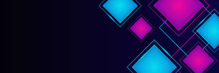 Blue and pink abstract square shapes banner background. Vector abstract graphic design banner pattern background template.のイラスト素材