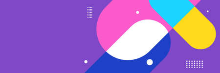 Abstract colorful bauhaus geometric banner background. Vector abstract graphic design banner pattern background template for wallpaper, template, poster, backdrop, book cover, brochure, leaflet, flyerのイラスト素材