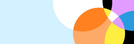 Abstract colorful geometric banner background with flat circles. Vector design banner pattern...