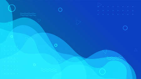 Abstract colorful blue shapes presentation background. Gradient dynamic lines background. Modern mosaic blue orange Colorful geometric design backgroundのイラスト素材