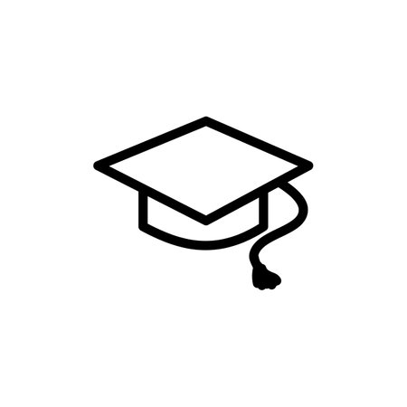 Graduation cap icon. Simple element illustration. Graduation cap symbol design from Education collection. Can be used for web, mobile and print on white backgroundのイラスト素材