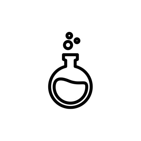 Chemistry flask icon. Simple element illustration. Chemistry flask concept outline symbol design. Can be used for web and mobileのイラスト素材