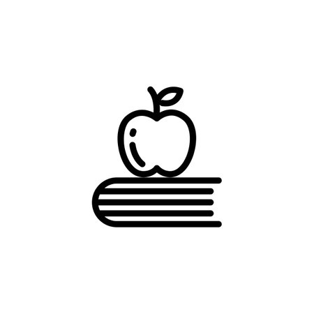 Apple and books icon, vector illustration. Flat design style eps 10のイラスト素材