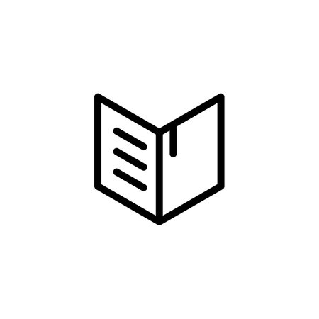 Book icon vector. A thin line sign. Isolated contour symbol illustrationのイラスト素材