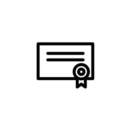 Certificate Icon Design Vector Template And Illustration, Editable strokeのイラスト素材