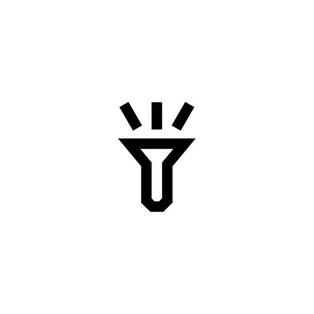 Filter Icon. Flat Design. Vector EPS 10. Black on White. Flashlight bulb vector.のイラスト素材