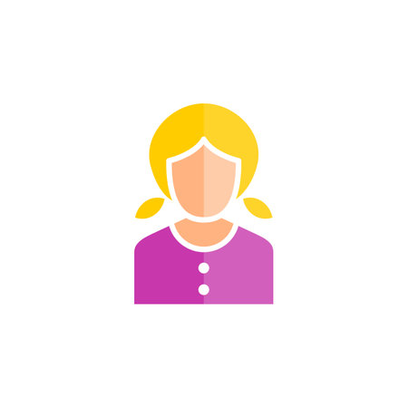 Avatar woman icon in flat style. Blonde girl avatar vector illustration on white isolated background. Woman business concept.のイラスト素材