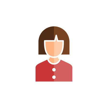 Woman Icon in trendy flat style isolated on white background. Female symbol for your web site design, app, UI.のイラスト素材