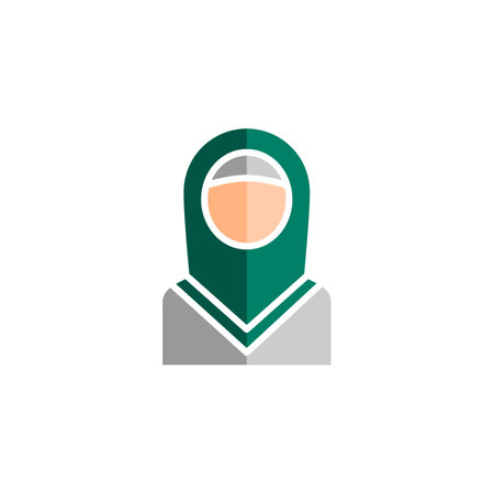 Niqab related icon on background for graphic and web design. Creative illustration concept symbol for web or mobile app. Hijab moslem girl.のイラスト素材
