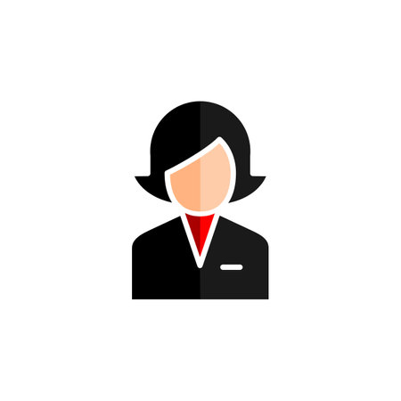 Businesswoman icon in flat style. Person vector illustration on white isolated background. Manager business concept.のイラスト素材