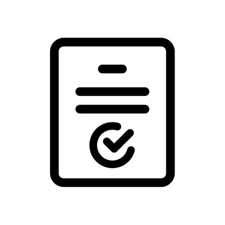 Agreement and contract icon. Checklist vector illustration. filled design editable stroke.のイラスト素材