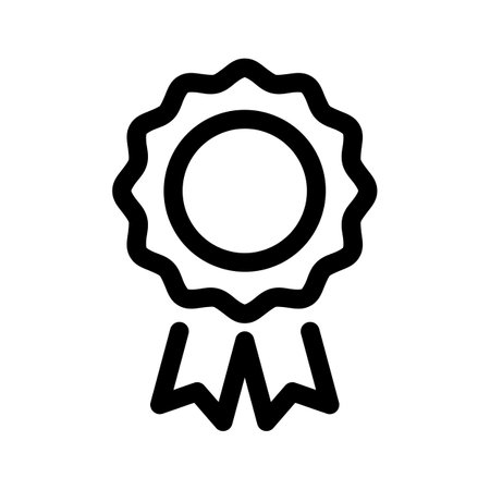 Award Icon Vector. Ribbon Medal. Outline Award Sign. Isolated Contour Symbol Illustrationのイラスト素材