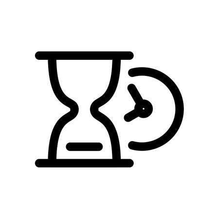 Hourglass icon vector. A thin line sign. Isolated contour symbol illustrationのイラスト素材