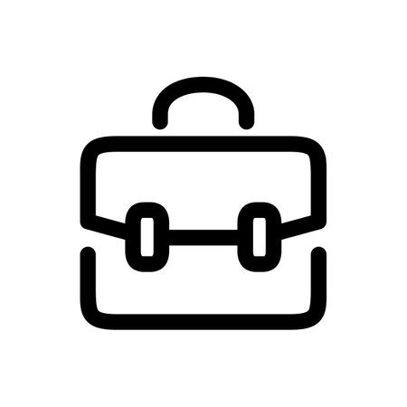 Briefcase icon vector. A thin line sign. Isolated contour symbol illustrationのイラスト素材