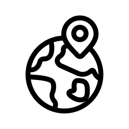 Location Icon Vector. Outline Location Sign. Isolated Contour Symbol Illustrationのイラスト素材