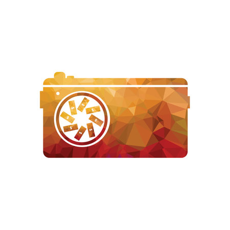 Camera icon. Flat color design. Vector illustration.のイラスト素材