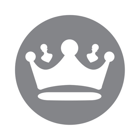 Crown icon on grey background. Vector illustration. Flat design.のイラスト素材