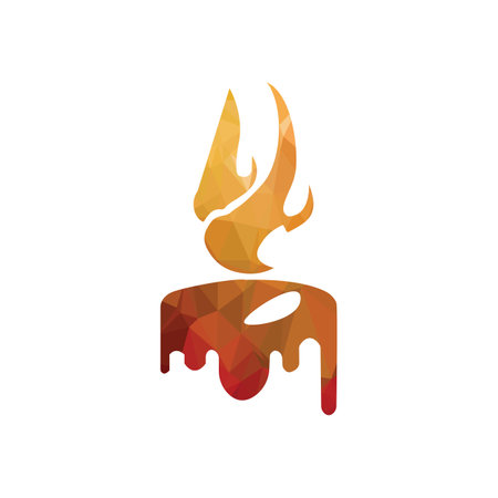 Candle vector design template. Burning candle icon vector design.のイラスト素材