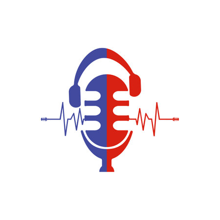 Podcast Logo Icon Design. Sound Recording Logo Concept. Premium Qualityのイラスト素材