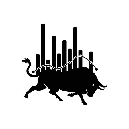 Bull market icon. Flat illustration of bull market vector icon for webのイラスト素材
