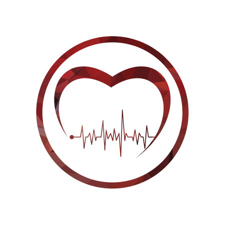 Heart and cardiogram icon. Medical and health care theme. Vector illustrationのイラスト素材