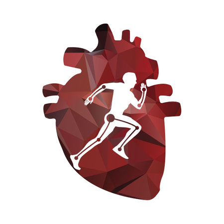 Running man design template. Heart design.のイラスト素材
